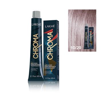 Lakme Chroma Vopsea de par permanenta fara amoniac blond platinat violet 10/20 60ml