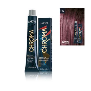 Lakme Chroma Vopsea de par permanenta fara amoniac saten mediu violet intens 4/22 60ml