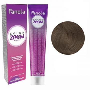 Vopsea Crema Permanenta - Fanola Color Zoom 10 Minutes, nuanta 6.01 Natural Dark Blonde Ash, 100 ml