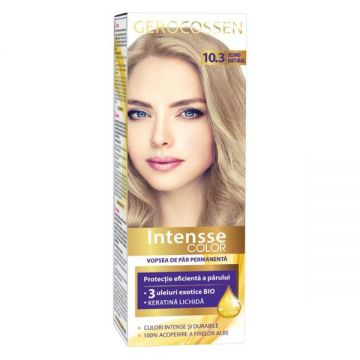 Vopsea de Par Permanenta Intensse Color, Nuanta Nr. 10.3 Blond Natural, Gerocossen, 50 ml