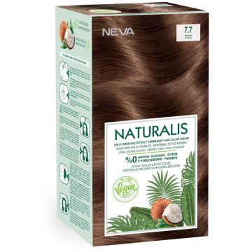 Vopsea de par vegana fara amoniac, Caramel 7.7, Naturalis, Neva, 150 ml (1 buc disponibila)