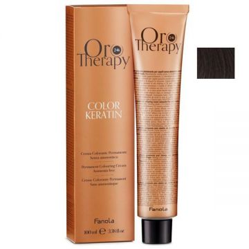 Vopsea Demi-permanenta Fanola Oro Therapy Color Keratin 4.14 Cacao, 100ml