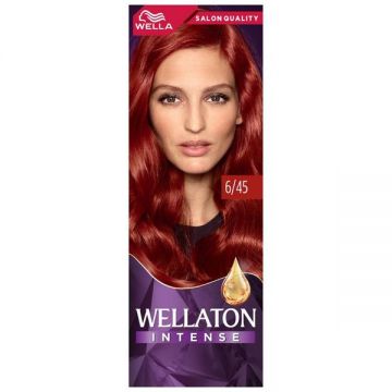 Vopsea Permanenta cu Ulei de Argan - Wella Wellaton Intense, nuanta 6/45 Rosu Pasional, 110 ml