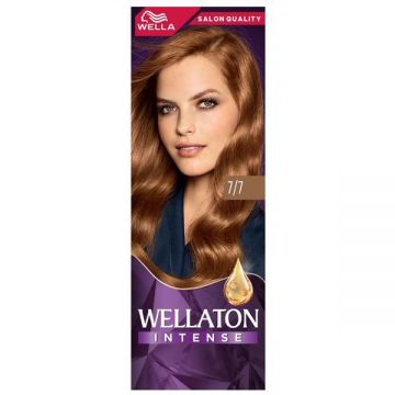 Vopsea Permanenta cu Ulei de Argan - Wella Wellaton Intense, nuanta 7/7 Blond Mediu Castaniu, 110 ml