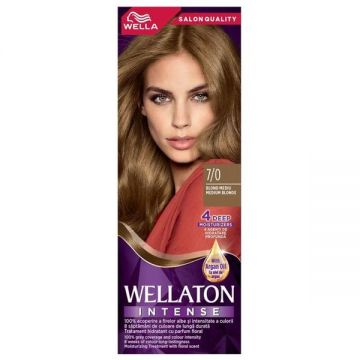 Vopsea Permanenta - Wella Wellaton Intense, nuanta 7/0 Blond Mediu, 110 ml