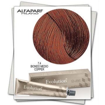 Alfaparf Milano Evolution of the Color Vopsea Permanenta (Concentratie: Vopsea permanenta, Gramaj: 60 ml, Culoare vopsea: 7.4 Biondo Medio Copper)