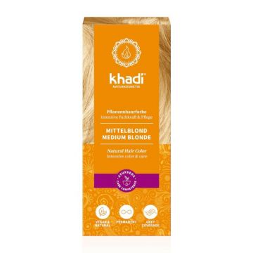 Henna Blond Mediu Vopsea de par Khadi, 100gr