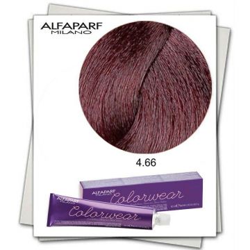 Vopsea Fara Amoniac Alfaparf Milano Color Wear (Concentratie: Vopsea permanenta, Gramaj: 60 ml, Culoare vopsea: 4.66 Castano Medio Rosso Intenso)