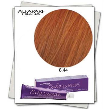 Vopsea Fara Amoniac Alfaparf Milano Color Wear (Concentratie: Vopsea permanenta, Gramaj: 60 ml, Culoare vopsea: 8.44 Biondo Chiaro Rame Intenso)