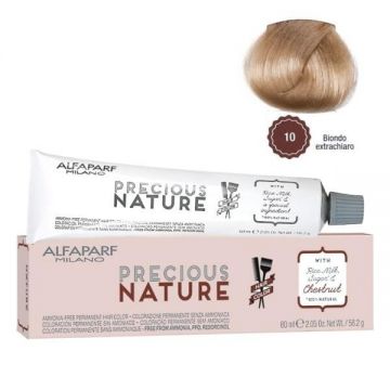 Vopsea Permanenta Fara Amoniac Alfaparf Milano Precious Nature (Concentratie: Vopsea permanenta, Gramaj: 60 ml, Culoare vopsea: 10 Biondo Extrachiaro)