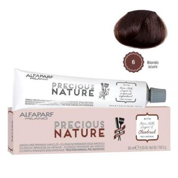 Vopsea Permanenta Fara Amoniac Alfaparf Milano Precious Nature (Concentratie: Vopsea permanenta, Gramaj: 60 ml, Culoare vopsea: 6 Biondo Scuro)